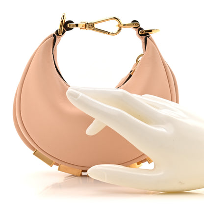 Fendi Vitello Grace Matte Nano Fendigraphy Hobo Charm Light Rose 2 of 10