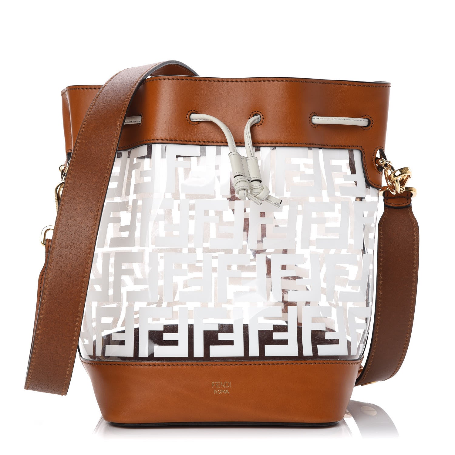 Fendi TPU FF Vitello Aura F is Fendi Grande Mon Tresor Bucket Bag White Cuoio 1 of 12