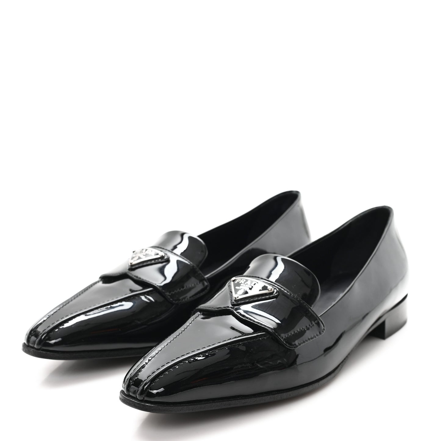 Vernice Triangle Pointed Toe 25mm Loafers 37.5 Black