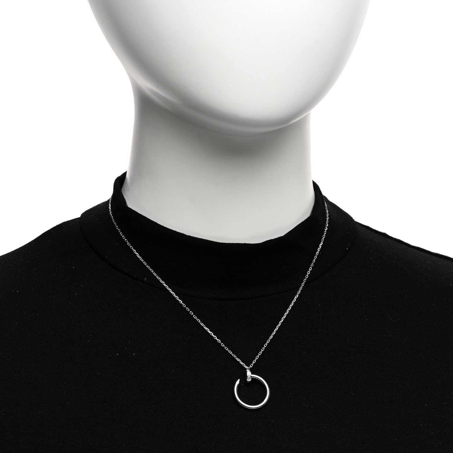 Cartier 18K White Gold Diamond Juste Un Clou Necklace 2 of 5