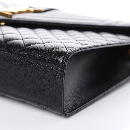 Saint Laurent Grain De Poudre Textured Mixed Matelasse Large Triquilt Monogram Satchel Black 9 of 9