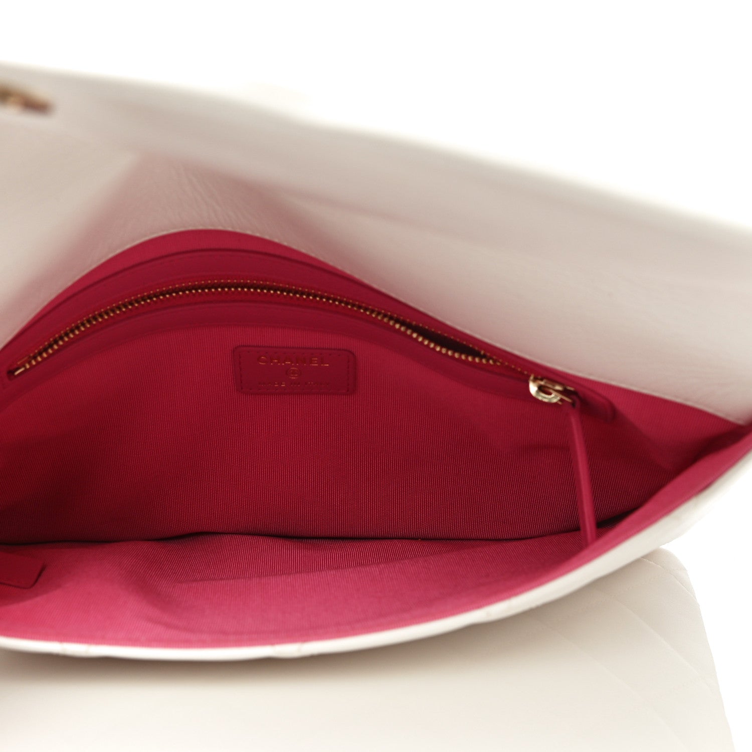 Chanel Goatskin Quilted Timeless CC Clutch White 5 of 17