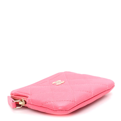 Chanel Caviar Quilted Zip Card Holder Wallet Pink 4 of 7