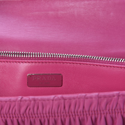 Prada Nappa Gaufre Small Sound Flap Shoulder Bag Begonia 9 of 11