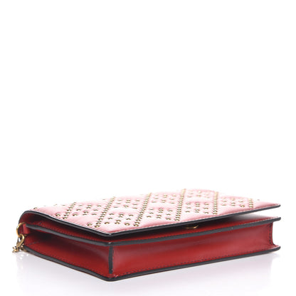 Christian Dior Calfskin Cannage Studded Lady Dior Wallet on Chain Deep Red 4 of 9