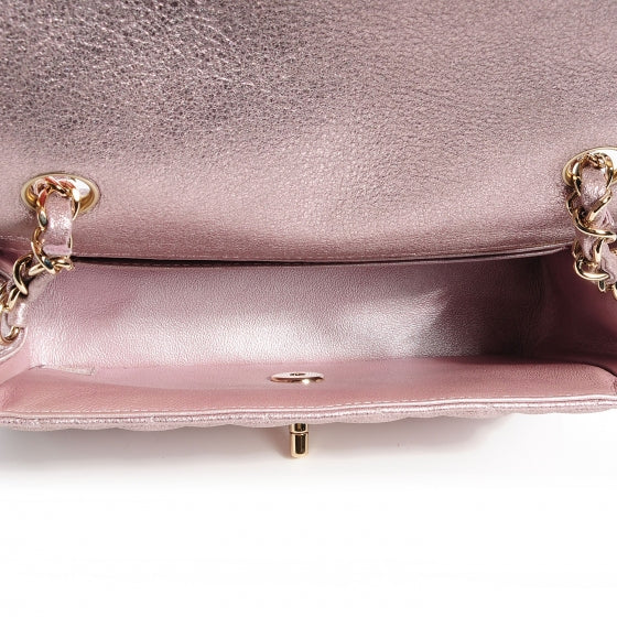 Chanel Metallic Goatskin Quilted Mini Flap Pink 5 of 8