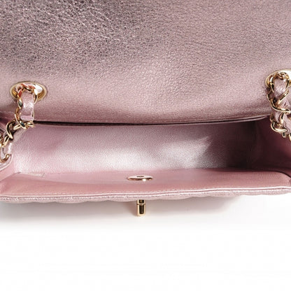 Chanel Metallic Goatskin Quilted Mini Flap Pink 5 of 8