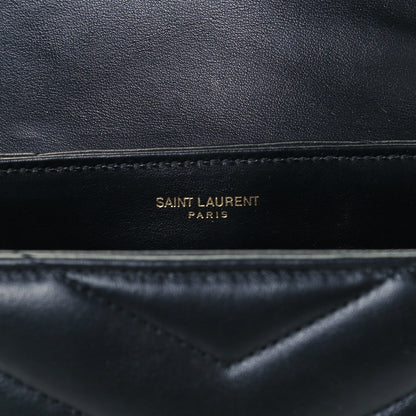 Saint Laurent Calfskin Y Quilted Monogram Toy Loulou Crossbody Bag Black 6 of 12