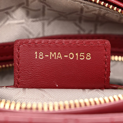 Christian Dior Lambskin Cannage Medium Lady Dior Red 7 of 12