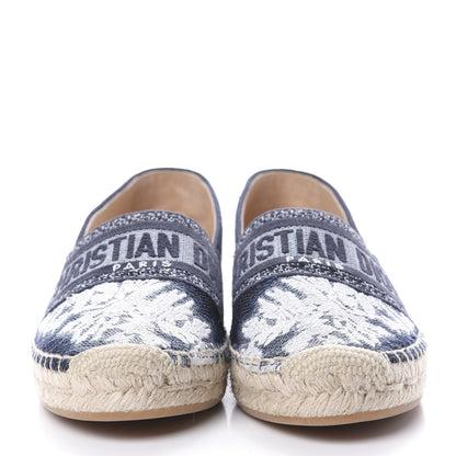 Christian Dior Canvas Tie and Dior Embroidered Granville 15mm Espadrilles 37.5 Denim 2 of 8