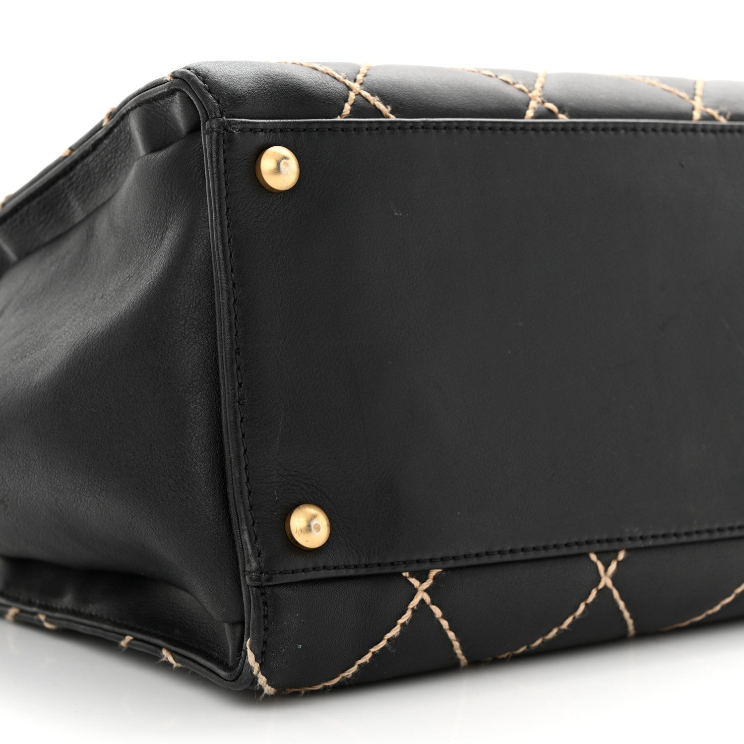 Chanel Calfskin Wild Stitch Medium Tote Black 9 of 11
