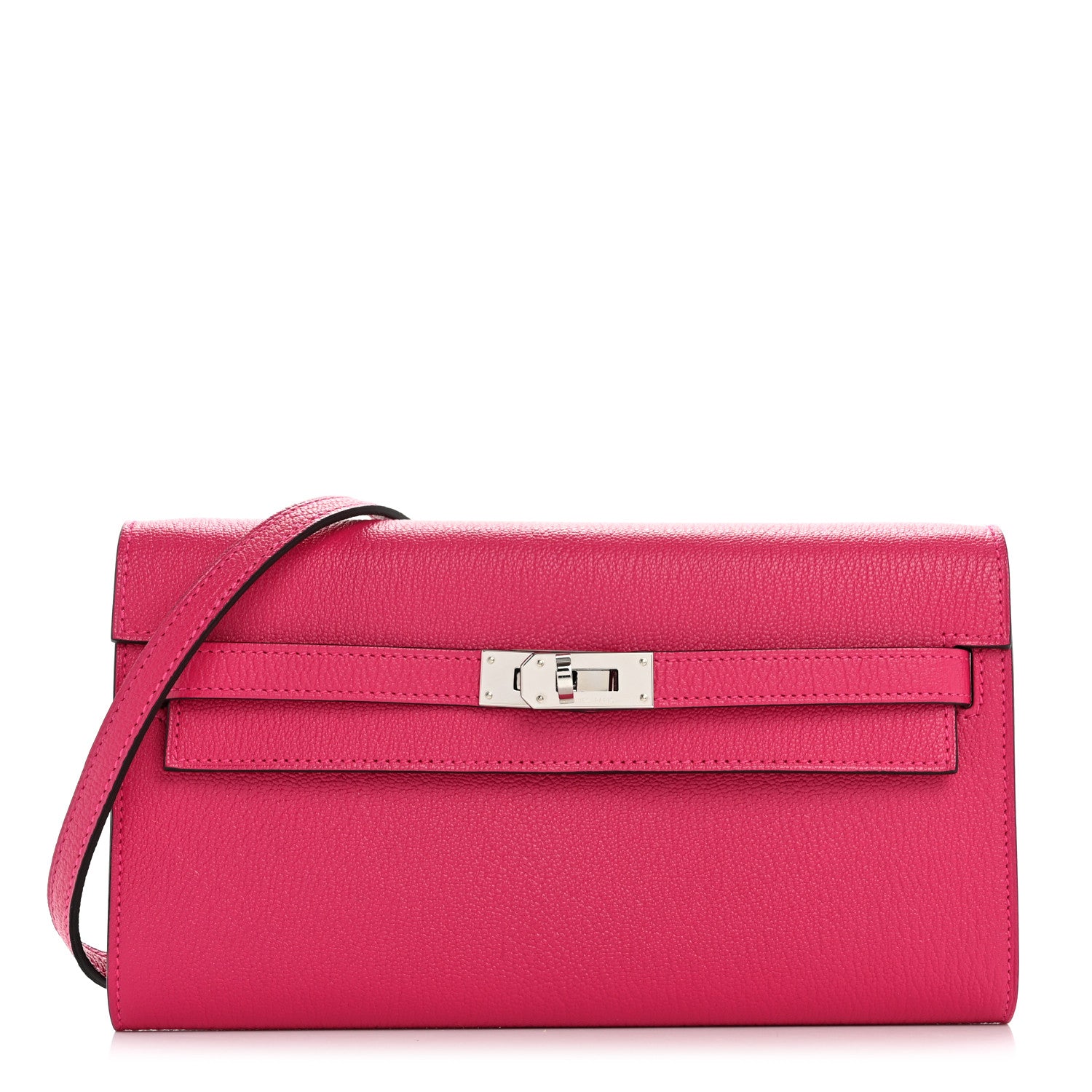 Hermes Chevre Mysore Kelly Wallet To Go Rose Mexico 1 of 11