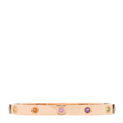 Cartier 18K Pink Gold Sapphire Garnet Amethyst LOVE Bracelet 17 2 of 9