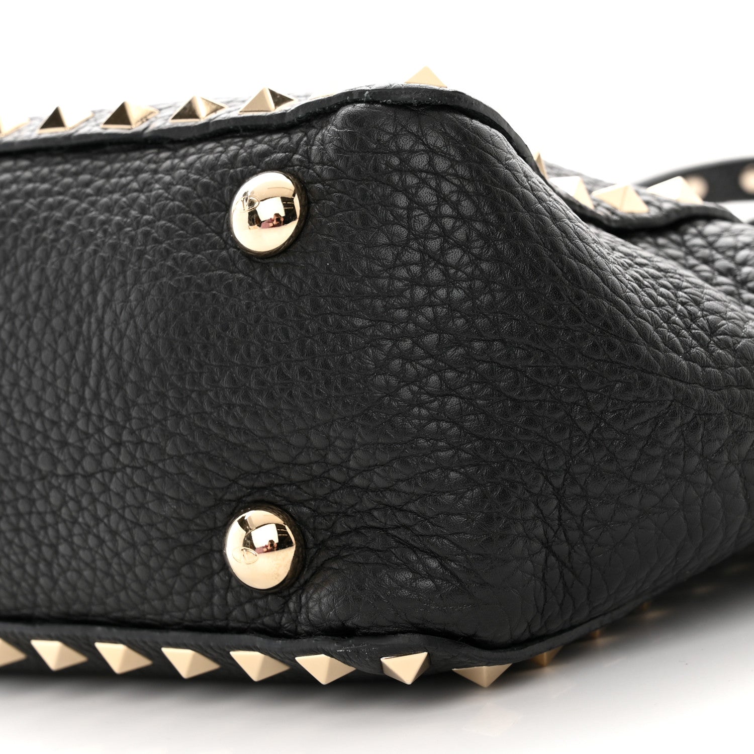 Valentino Garavani Pebbled Calfskin Mini Rockstud Tote Black 9 of 9