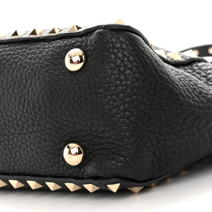 Valentino Garavani Pebbled Calfskin Mini Rockstud Tote Black 9 of 9