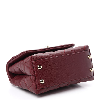 Chanel Caviar Quilted Extra Mini Coco Handle Flap Burgundy 4 of 11