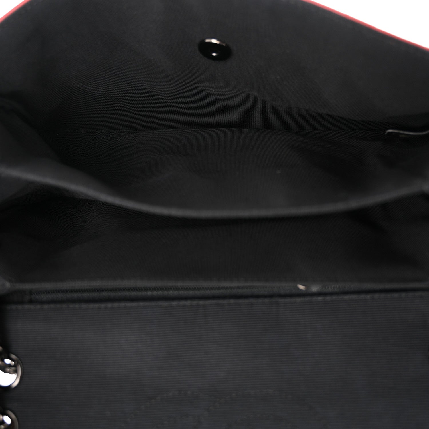 Chanel Lambskin Grosgrain Quilted Flap Red Black 5 of 17
