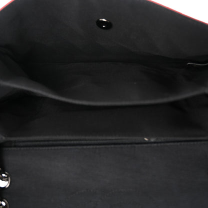 Chanel Lambskin Grosgrain Quilted Flap Red Black 5 of 17