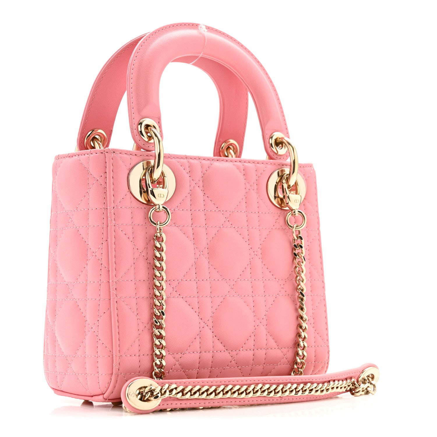 Christian Dior Lambskin Cannage Mini Lady Dior Light Pink 3 of 12