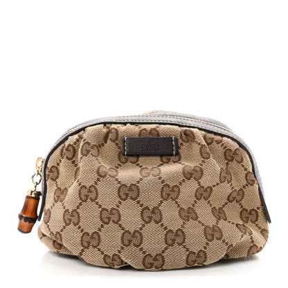 Gucci Monogram Medium Bamboo Cosmetic Case Dark Brown 1 of 7