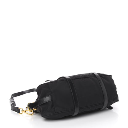 Prada Tessuto Nylon Soft Calfskin Shopping Satchel Black 5 of 12