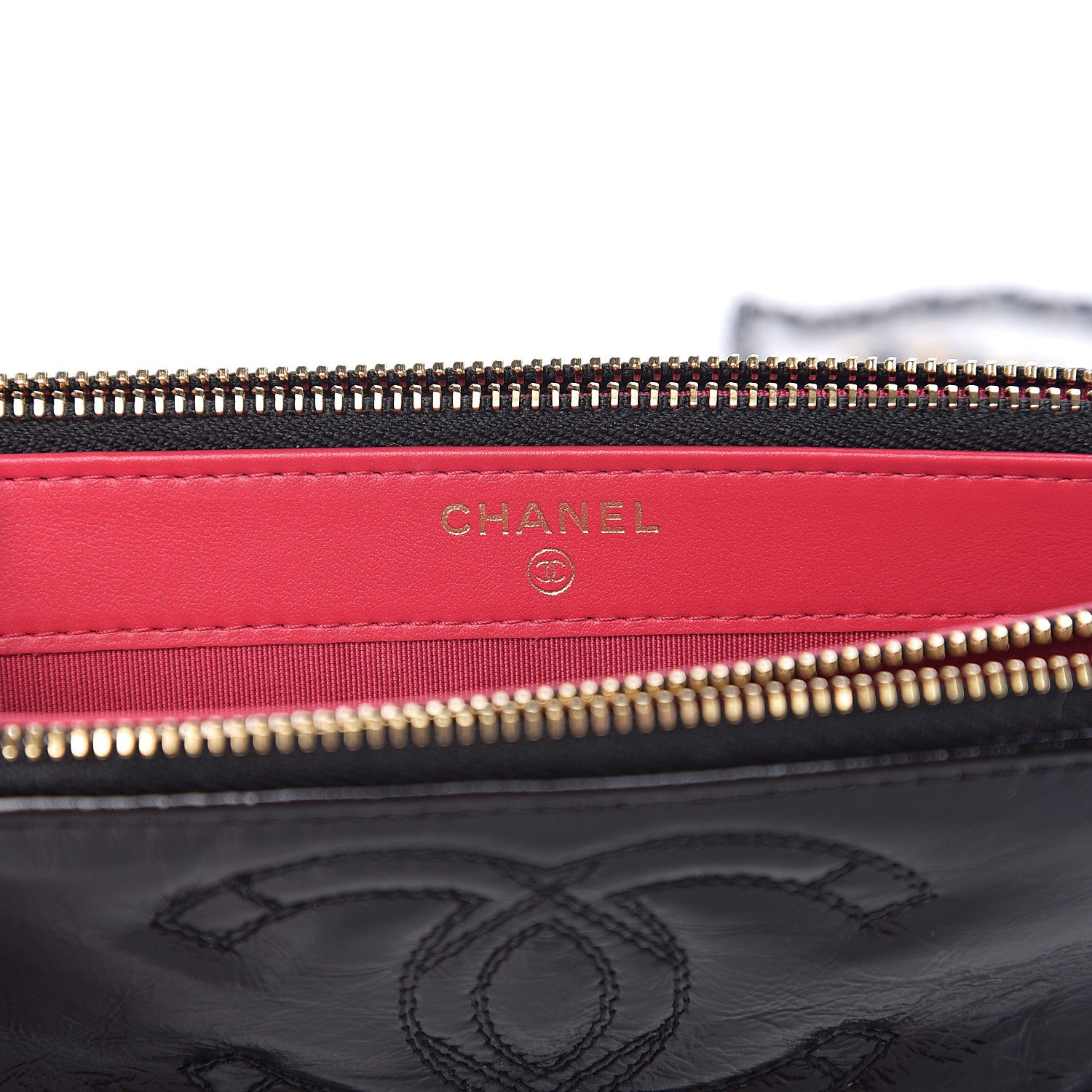 Chanel Glazed Aged Calfskin Quilted CC Small Clutch With Chain Black 5 of 10