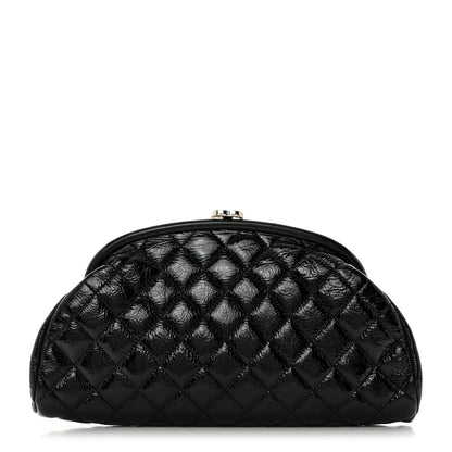 Chanel Distressed Patent Quilted Timeless Clutch Black 1 of 7