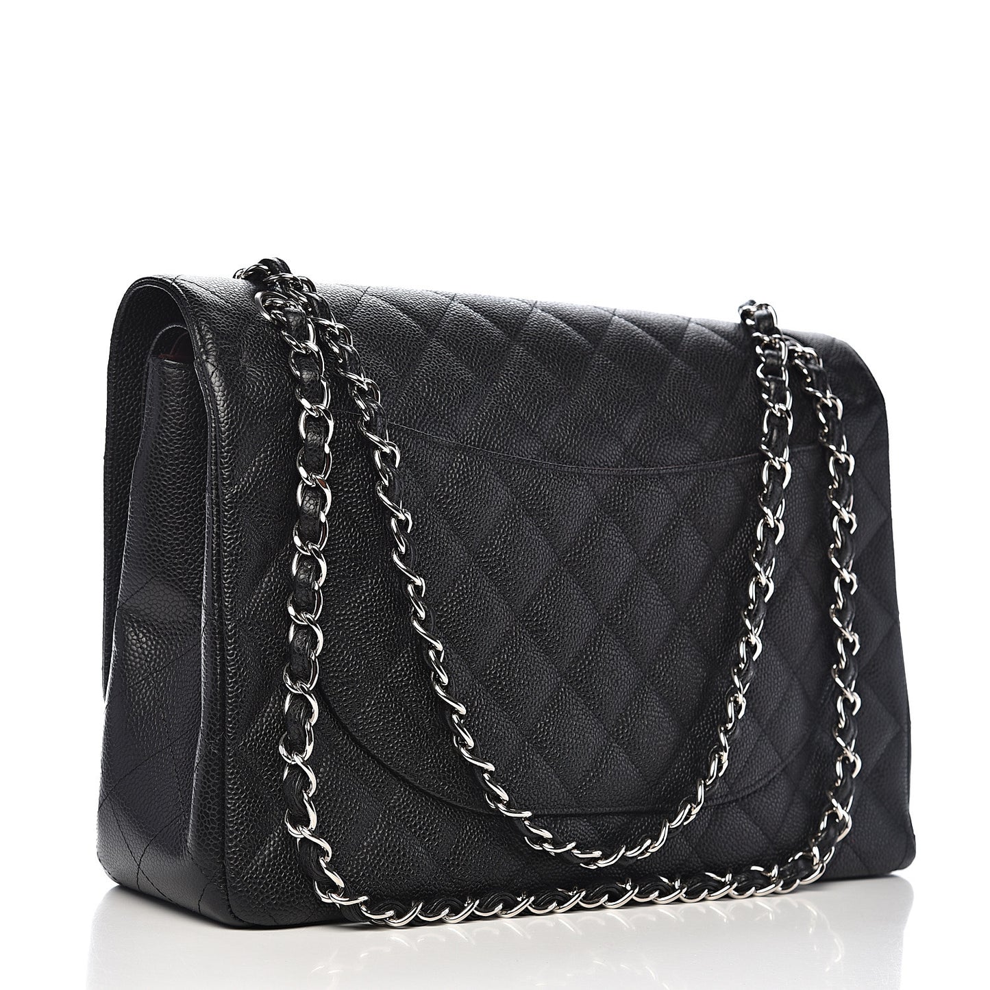 Caviar Quilted Maxi Double Flap Black