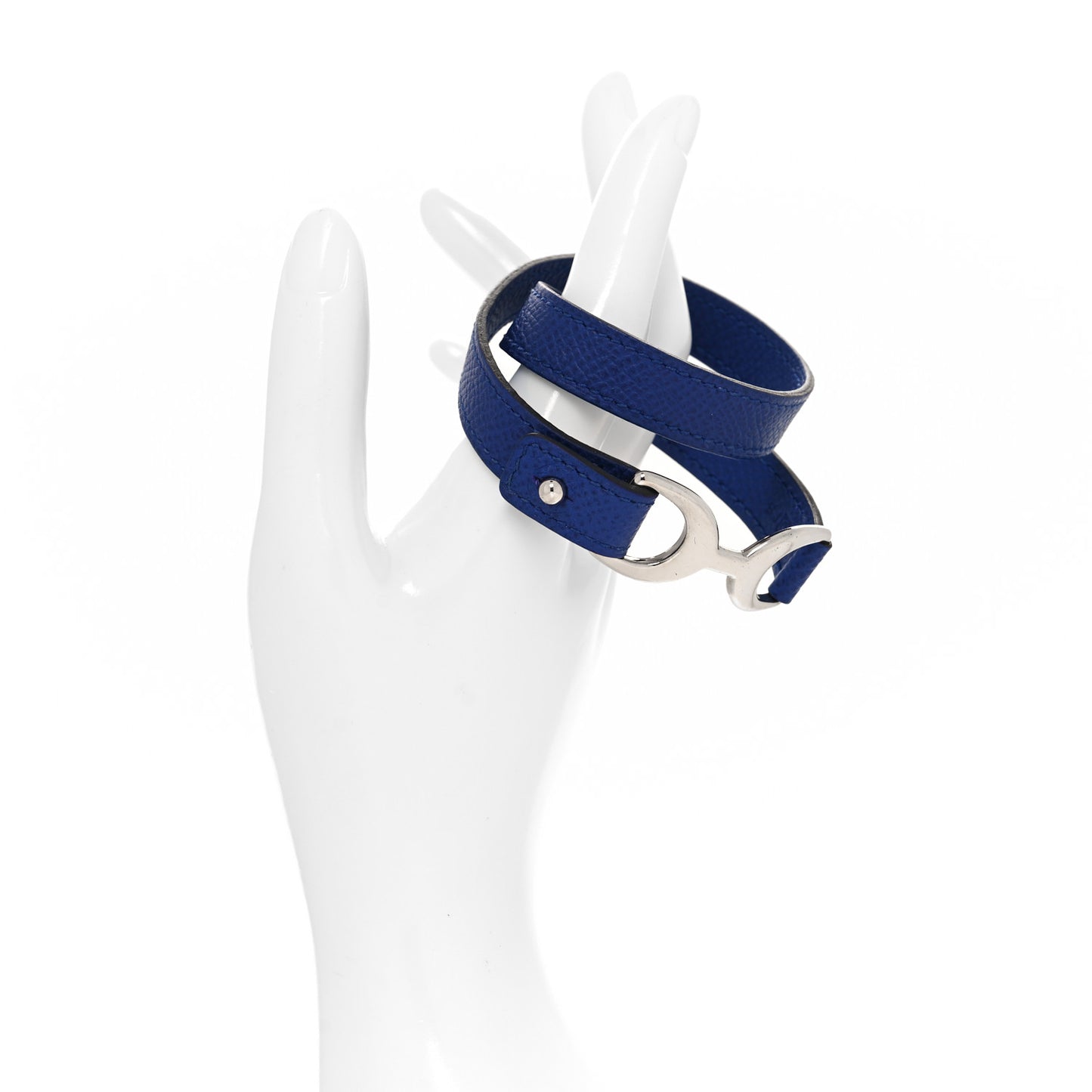 Epsom Baby Pavane Double Tour Bracelet S Bleu Electrique
