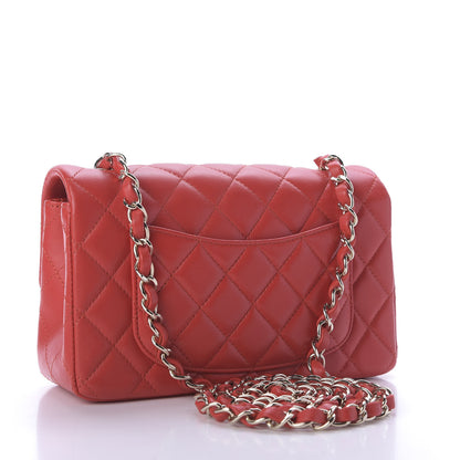 Chanel Lambskin Quilted Mini Rectangular Flap Red 3 of 10