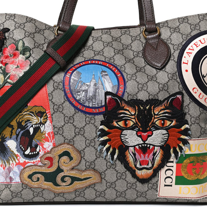 Gucci Soft GG Supreme Monogram Courrier Medium Crossbody Tote Beige New Acero 9 of 13
