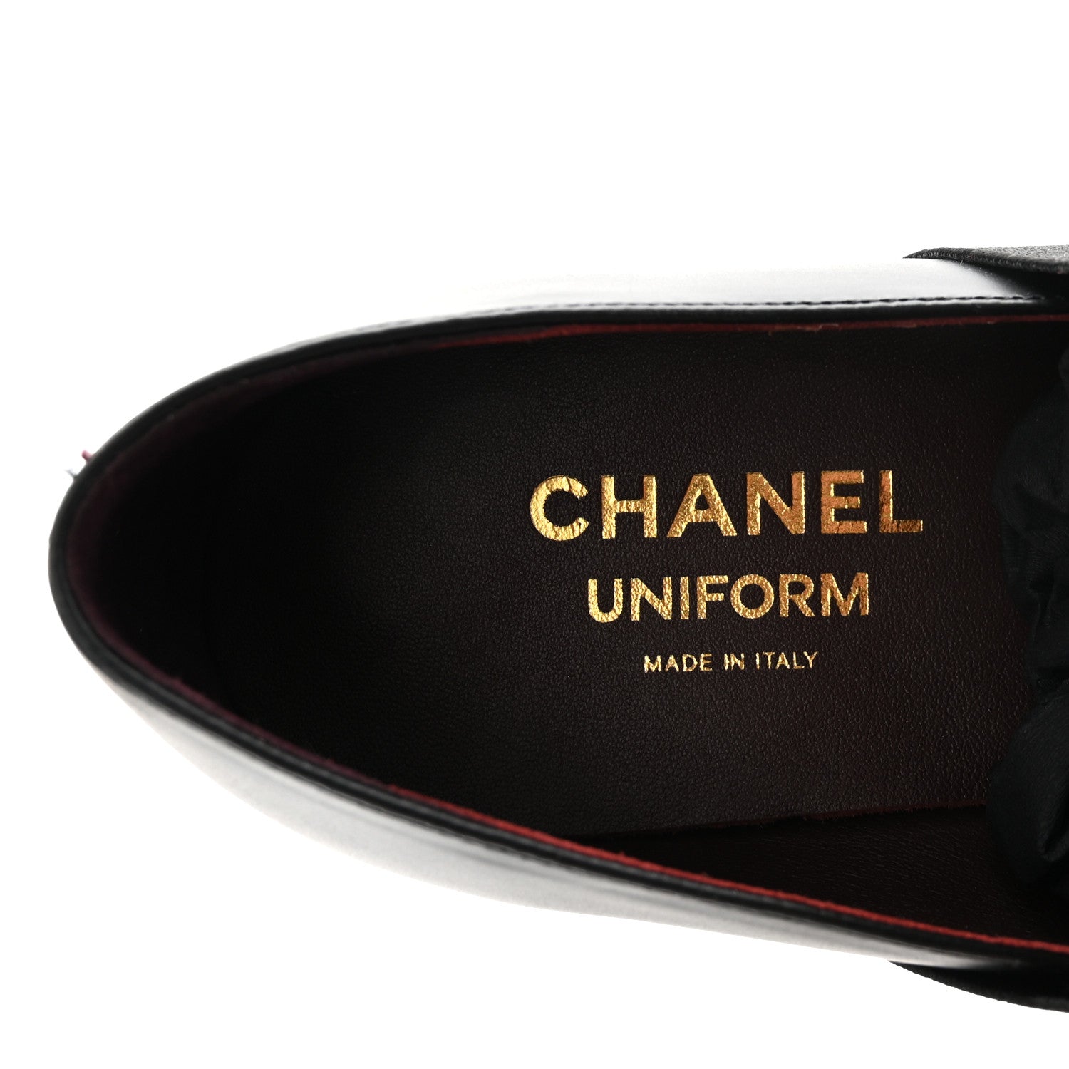 Chanel Calfskin Elastic Lace Up Cap Toe CC Loafers 40 Black 8 of 9
