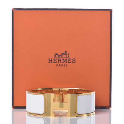 Hermes Enamel Wide Clic Clac H Bracelet GM White 7 of 7