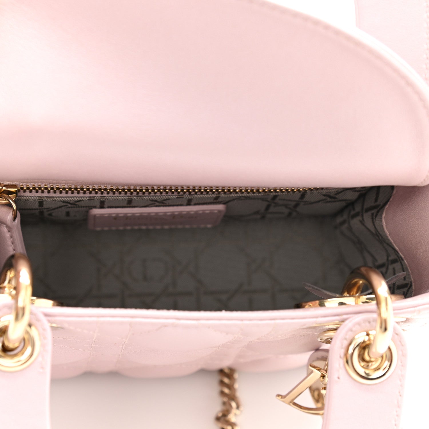 Christian Dior Metallic Lambskin Cannage Mini Lady Dior Lotus 4 of 10
