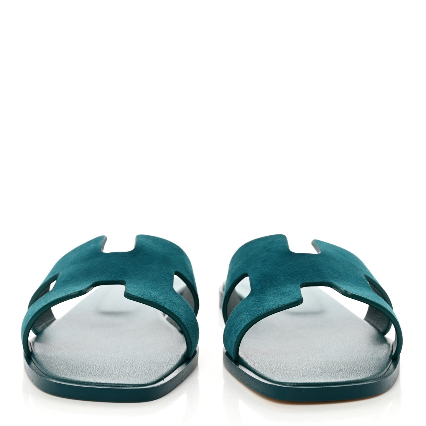 Suede Goatskin Oran Sandals 38.5 Vert Oxford