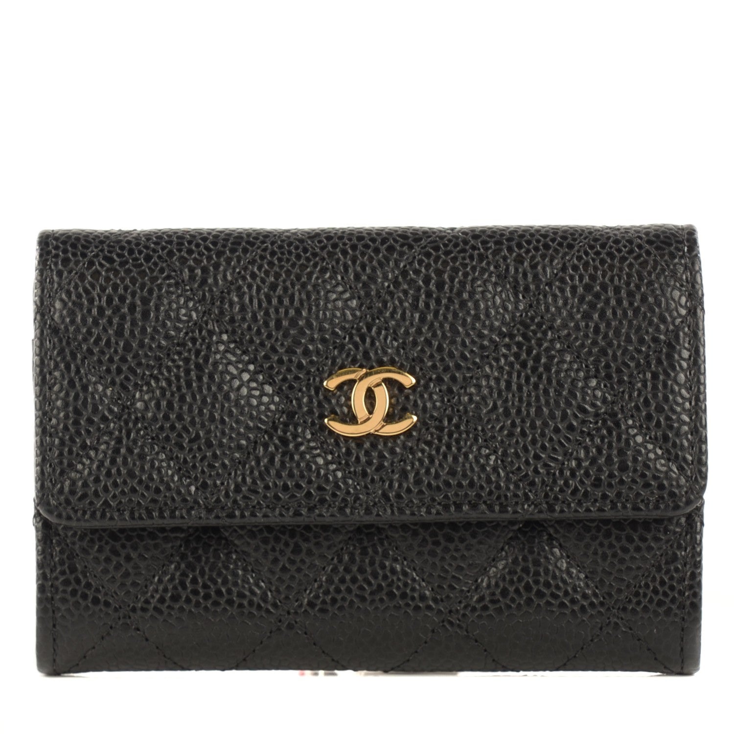 Chanel Caviar Quilted Flap Card Holder Black 1 of 7