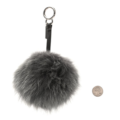 Fendi Fox Fur S ABCharm Bag Charm Grey Yellow 2 of 6
