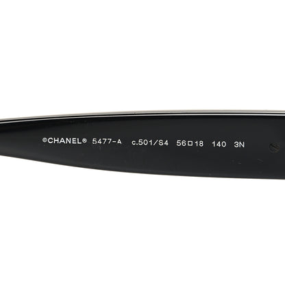 Chanel Acetate Enamel Heart Butterfly Sunglasses 5477-A Black 5 of 7