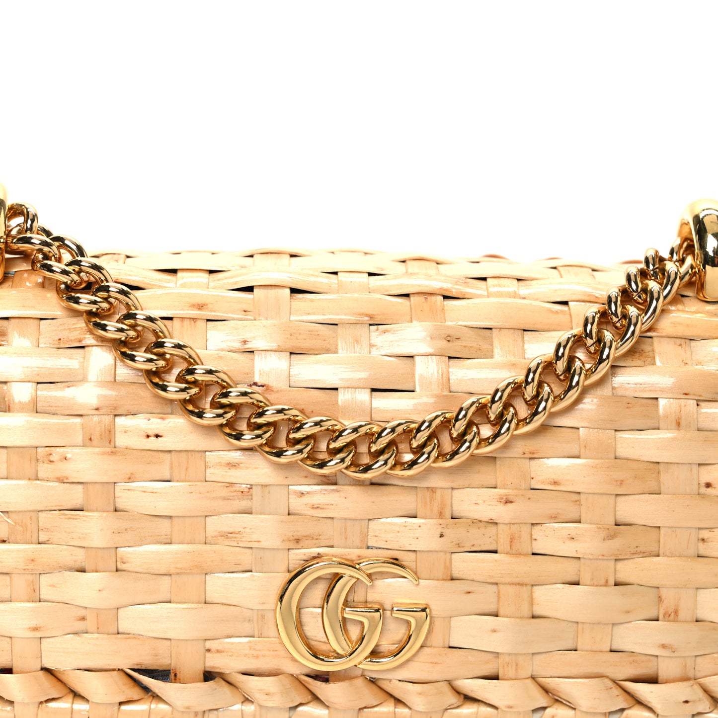 Glazed Wicker Mini Cestino Shoulder Bag Natural