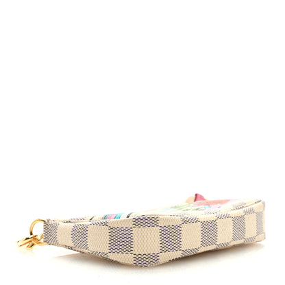 Louis Vuitton Damier Azur 2021 Christmas Animation Hollywood Mini Pochette Accessories Fuchsia 4 of 8