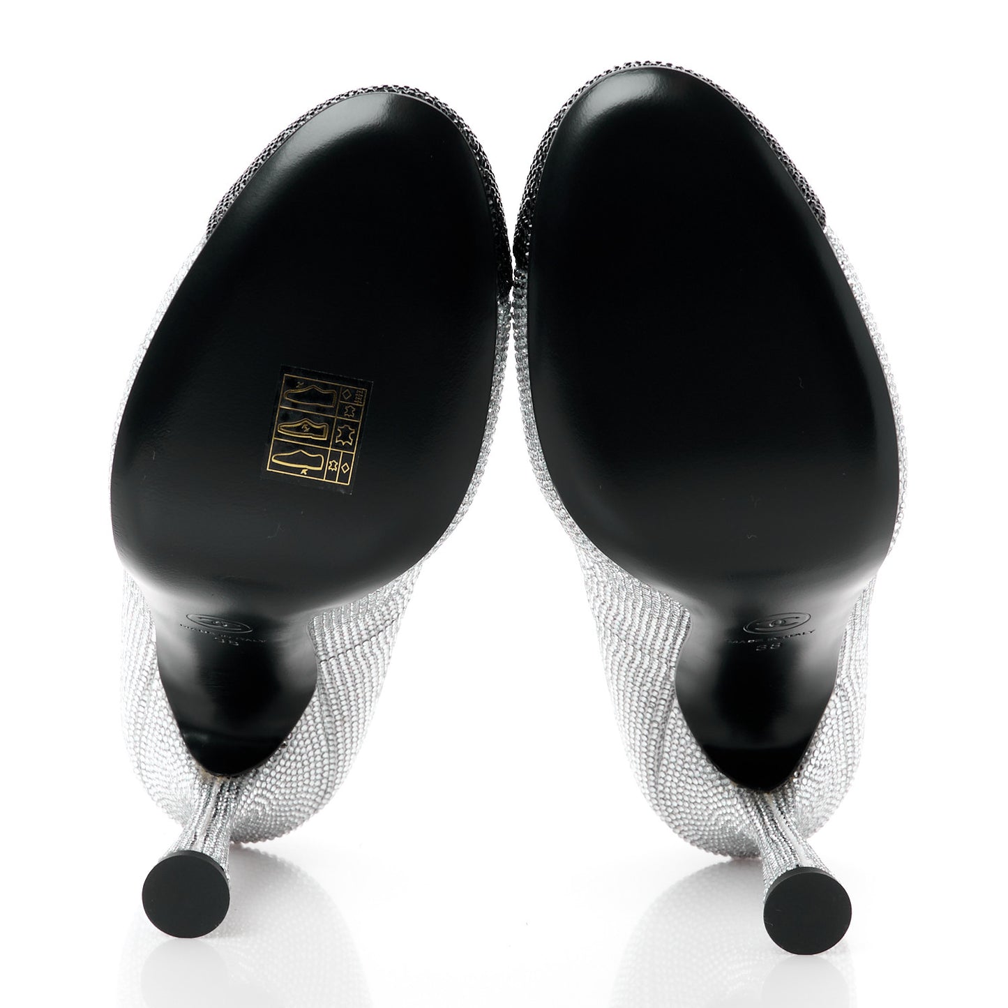 Strass Cap Toe Pumps 38 Silver Black