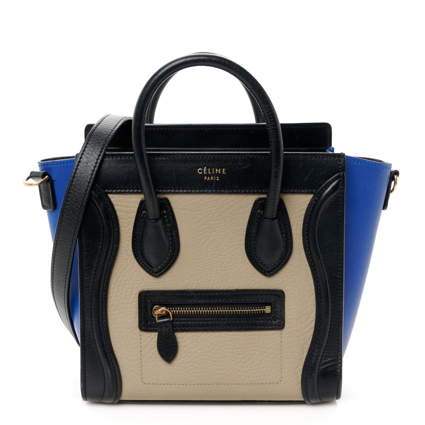 Elephant Calfskin Nano Tri-Color Luggage Sand