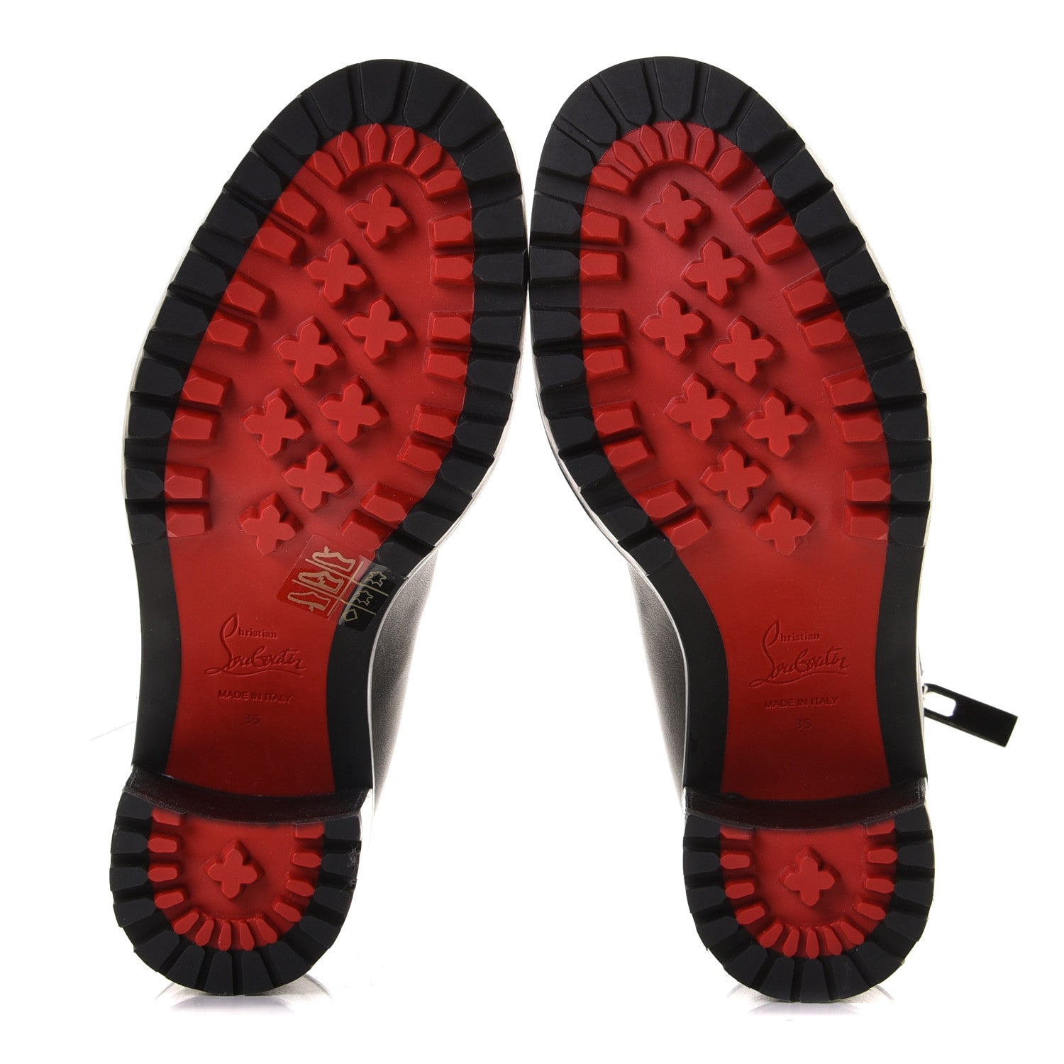 Christian Louboutin Calfskin Spikes Birgitta Lug 70 Zip Around Ankle Boots 35 Black 10 of 12