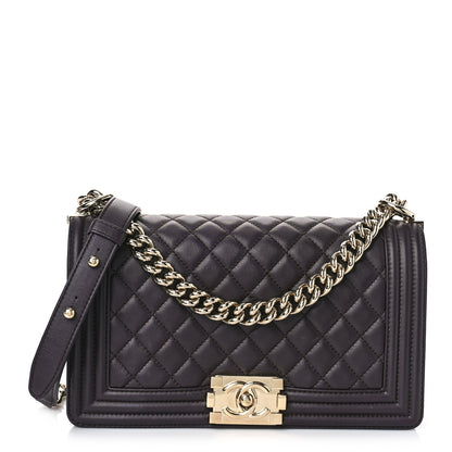 Chanel Calfskin Quilted Medium Boy Flap Dark Brown 1 of 10