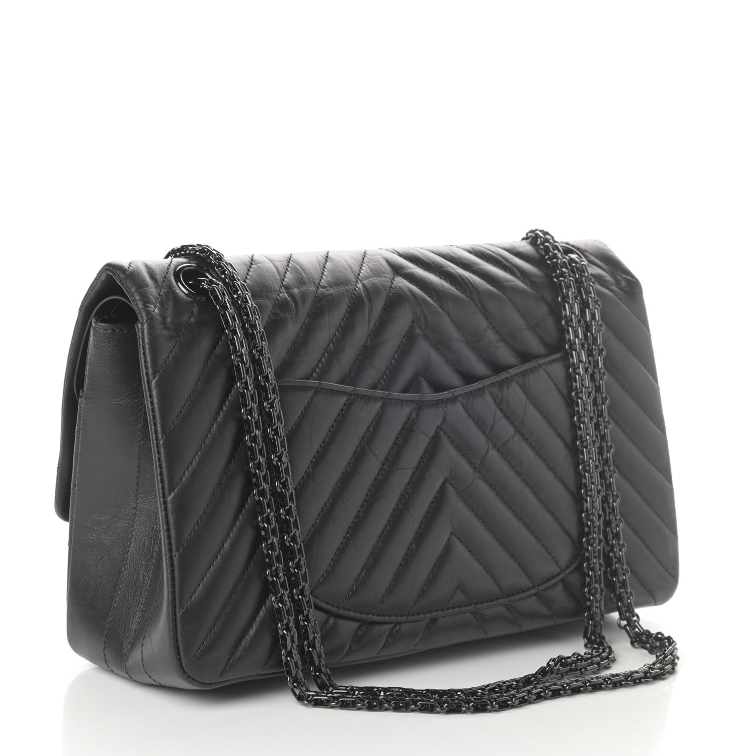 Chanel Aged Calfskin Chevron Quilted 2.55 Reissue 226 So Black 3 of 9