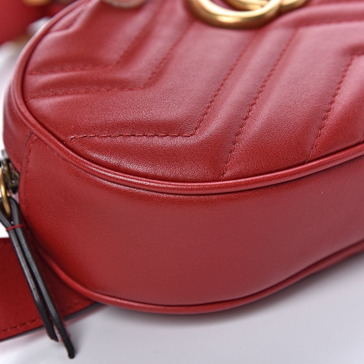 Calfskin Matelasse GG Marmont Belt Bag 85 34 Hibiscus Red