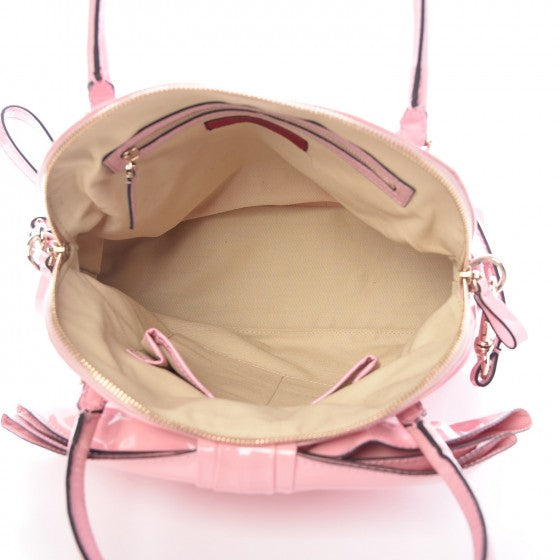 Valentino Garavani Patent Lacca Bow Dome Tote Pop Gardenia 6 of 11