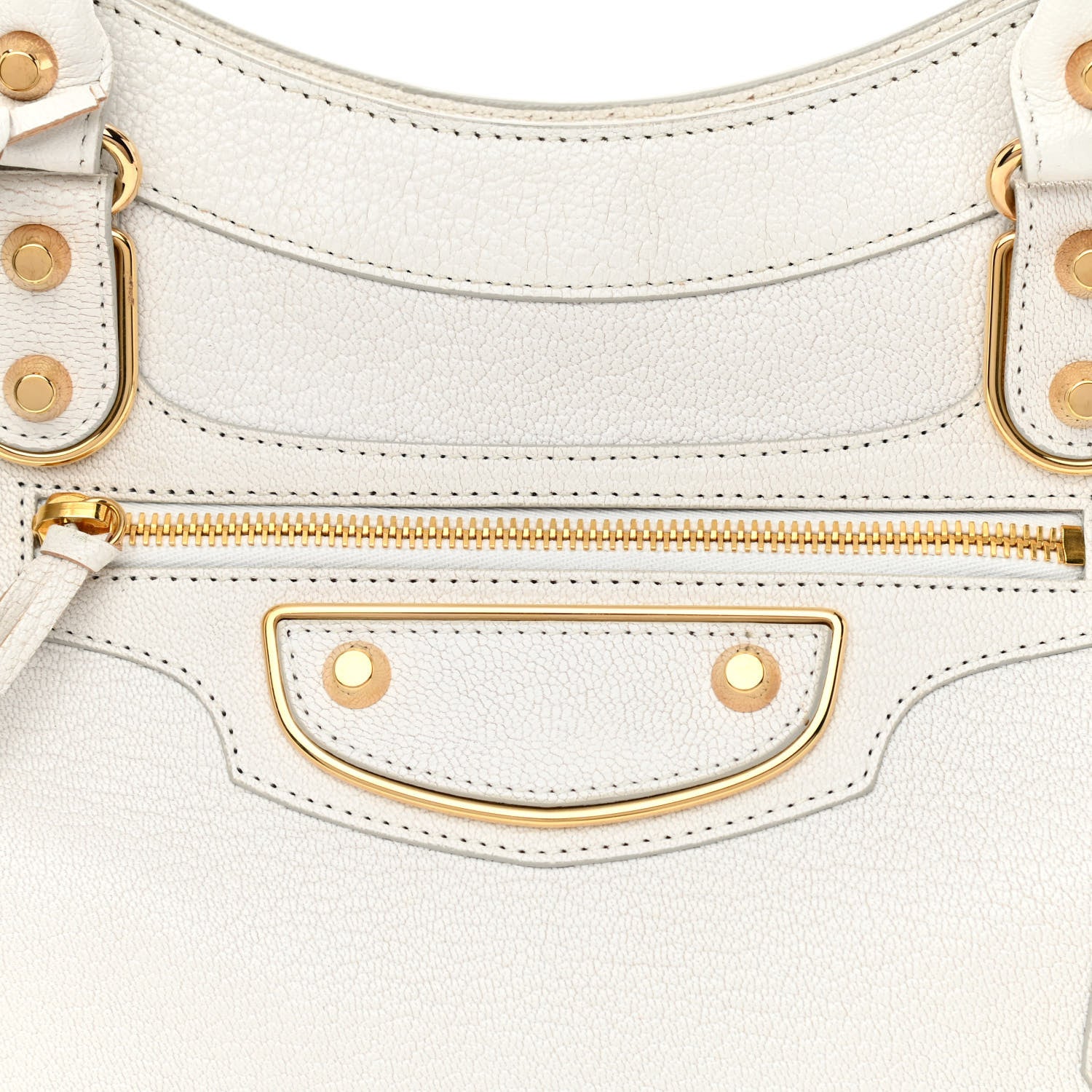 Balenciaga Chevre Gold Metallic Edge Hardware Town White 8 of 11