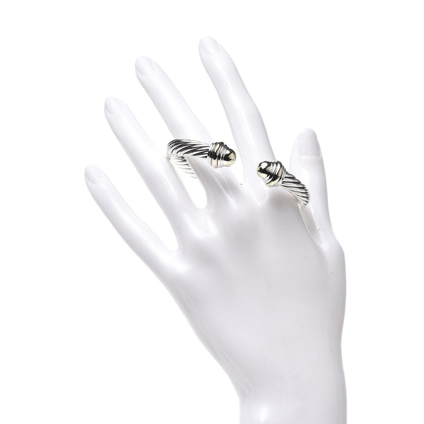 Sterling Silver 14K Yellow Gold 7mm Cable Classics Bracelet