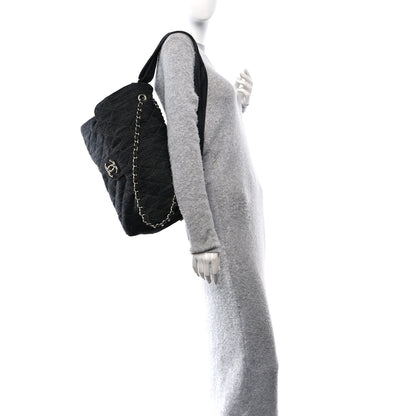 Chanel Denim Quilted Stretch Spirit Messenger Bag Dark Blue 2 of 12